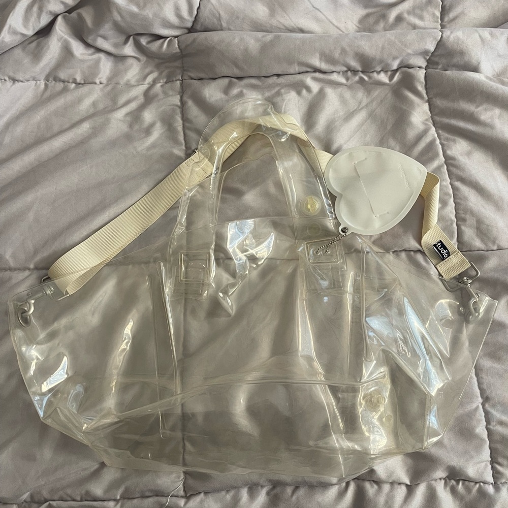 Acne Studios Clear Inflatable Bag with Beige Strap